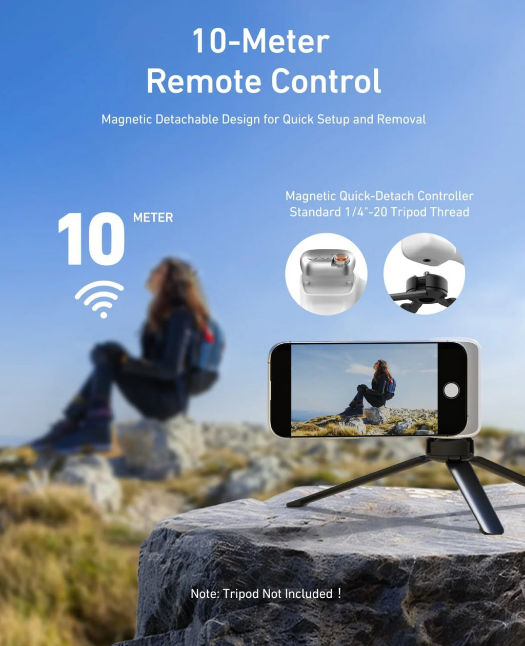 TELESIN Fun Shot Magnetic Camera Grip + Magnetic Selfie Light Combo
