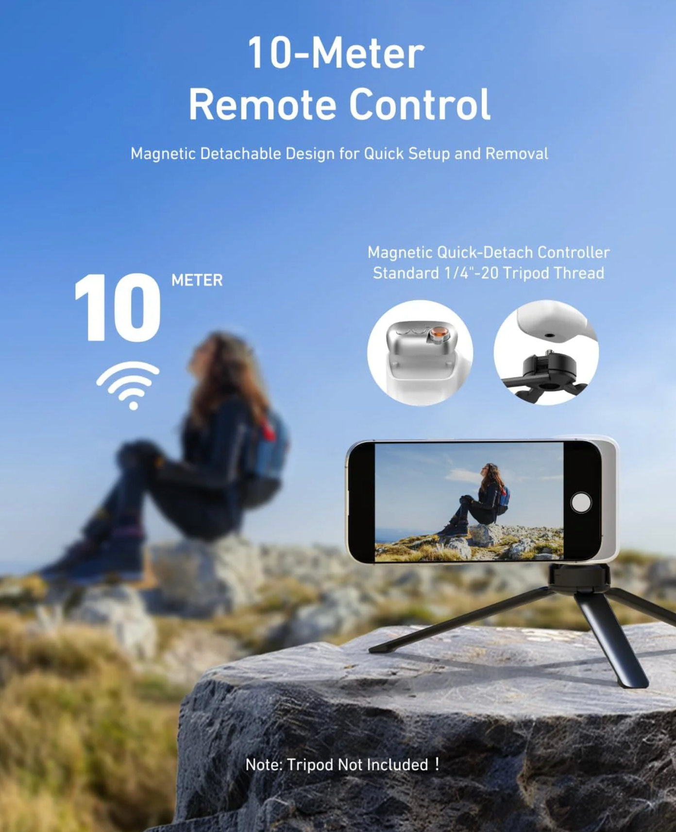 TELESIN Fun Shot Magnetic Camera Grip + Magnetic Selfie Light Combo